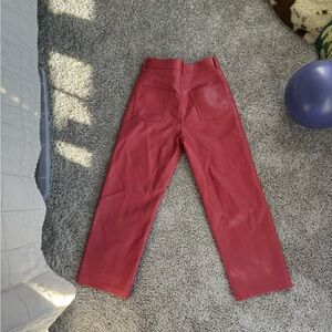 Aritzia Cherry Leather Trousers